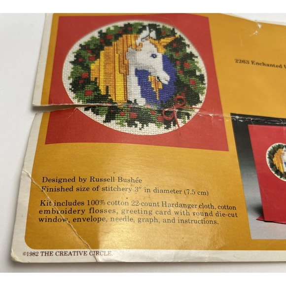 The Creative Circle Cross Stitch Kit 2263 "Enchanted Unicorn" 1982 - Picture 3 of 9